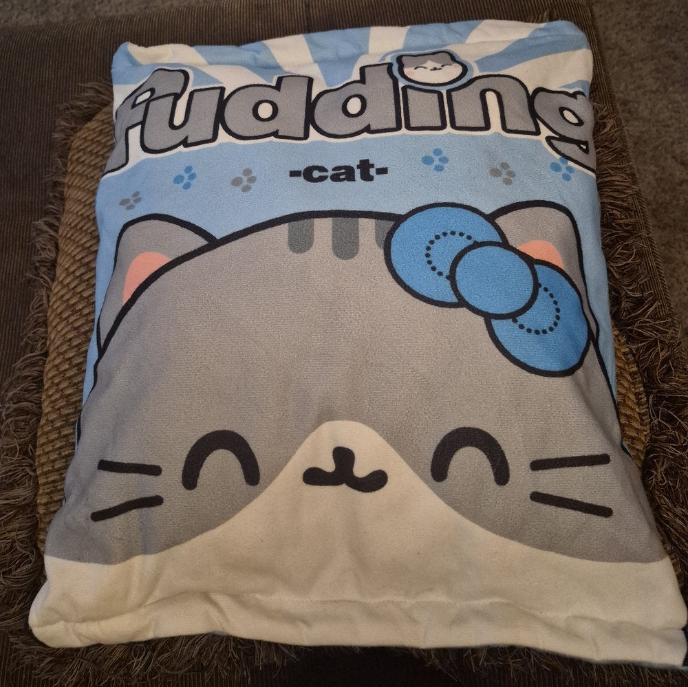 Cat Blue and Gray Pillow Cover, No Kitties